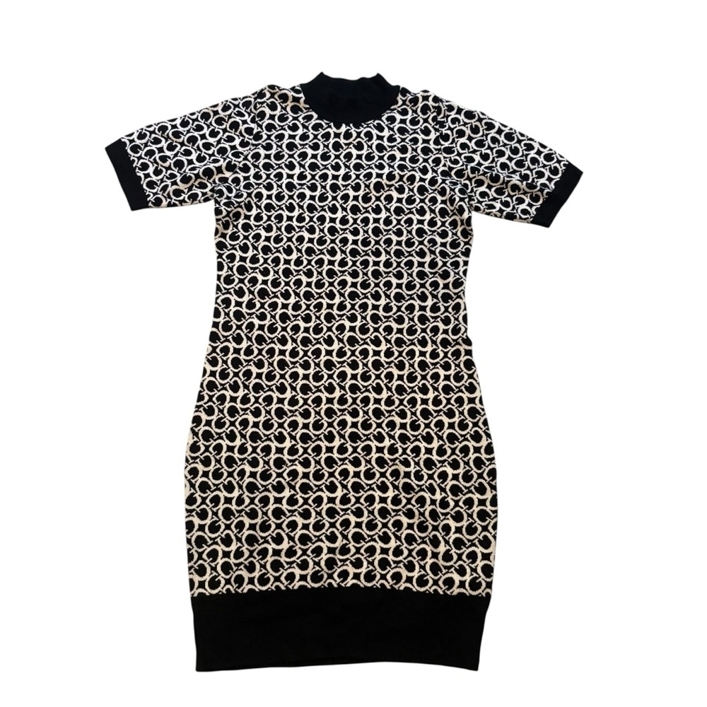 NWT, Guess Lamia 4G Logo Short Sleeve Mock Turtleneck Sweater Dress, Sz XL - Picture 9 of 13